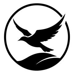 Flying Bird Logo Illustration black color, Bird Logo concept vector, illustration, silhouette, icon