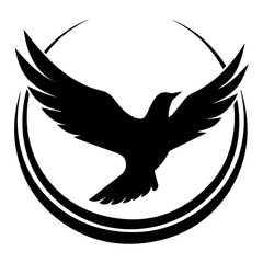 Flying Bird Logo Illustration black color, Bird Logo concept vector, illustration, silhouette, icon