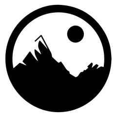 Mountain logo vector silhouette illustration, mountain vector, mountain icon illustration