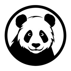 Panda Logo vector Illustration black color silhouette, panda logo, panda icon vector