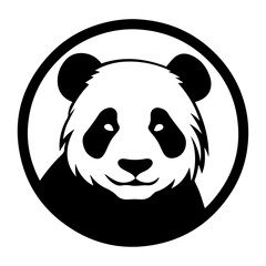 Panda Logo vector Illustration black color silhouette, panda logo, panda icon vector