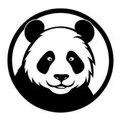 Panda Logo vector Illustration black color silhouette, panda logo, panda icon vector
