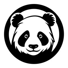 Panda Logo vector Illustration black color silhouette, panda logo, panda icon vector
