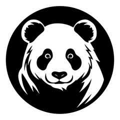 Panda Logo vector Illustration black color silhouette, panda logo, panda icon vector