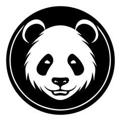Panda Logo vector Illustration black color silhouette, panda logo, panda icon vector