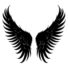 Wing vector silhouette illustration black color