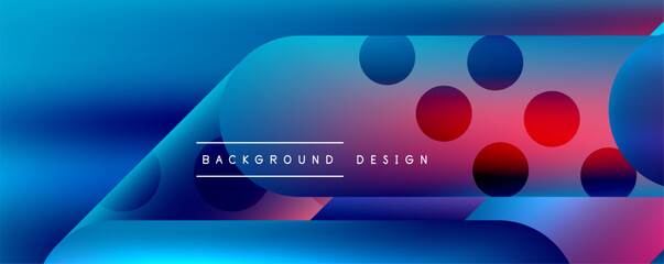 Techno round shapes, lines abstract background with glossy elements. Vector Illustration For Wallpaper, Banner, Background, Card, Book Illustration, landing page