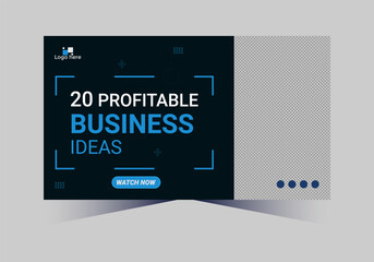 social media web cover banner and youtube thumbnail template design