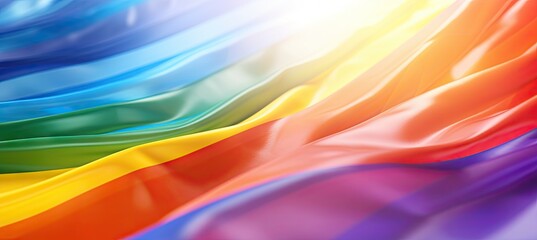 Rainbow flag texture background. Pride day LGBTQ wavy flag banner concept.
