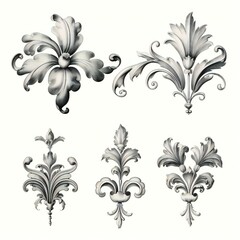 Vintage baroque elements for design,  Decorative design element