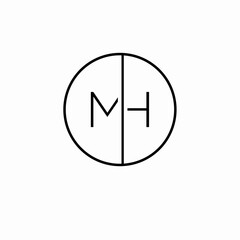 Logo MH Modern Elegant Design. icon mh luxury vector home construction building sign symbol logo.