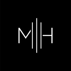 Logo MH Modern Elegant Design. icon mh luxury vector home construction building sign symbol logo.