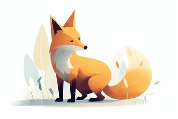 Obraz premium red fox cartoon