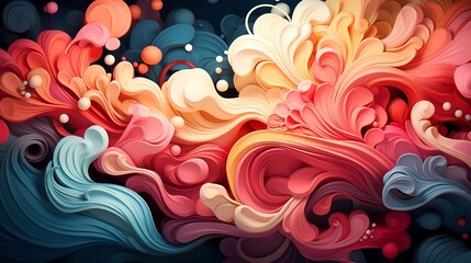 Abstract Colorful Swirls and Fluid Shapes