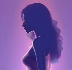 Illustration of a Beautiful Silhouette of a Woman