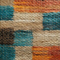 Colorful hand woven rattan texture,  Abstract background and texture for design - obrazy, fototapety, plakaty