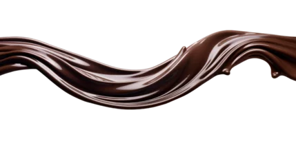 Fotobehang Thick dark chocolate liquid flowing with a curve isolated © samitha