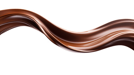 Brown silky smooth dark chocolate liquid flow isolated