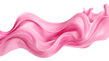 Strawberry milk twisted flow in a curve motion transparent