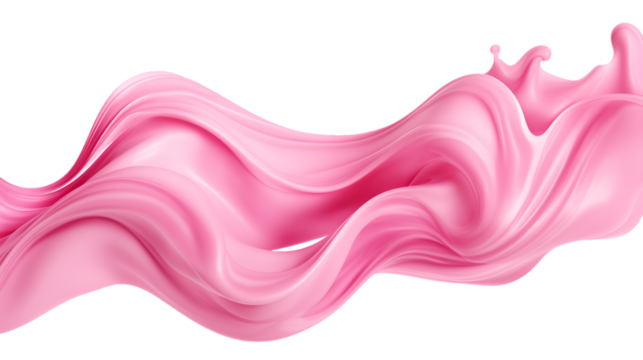 Strawberry milk twisted flow in a curve motion transparent