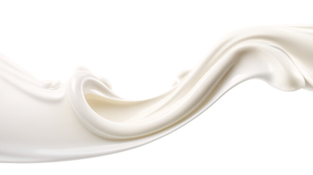 Pure milk splash swirl in curve shape transparent