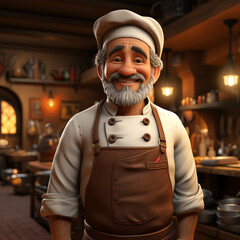 3D cartoon of a chef