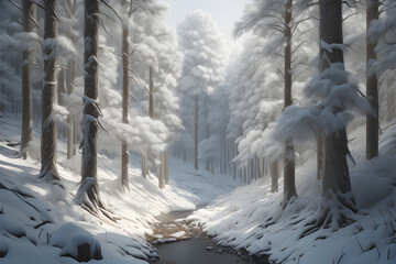 Fototapeta premium Snowy forest