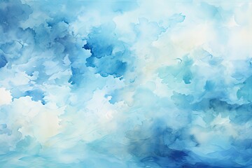 fond ciel bleu en aquarelle - obrazy, fototapety, plakaty