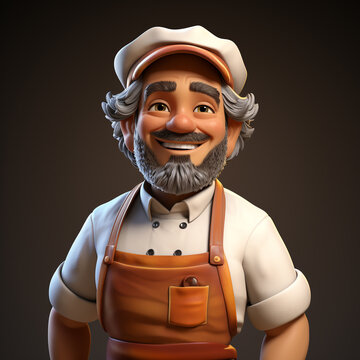 3D cartoon of a chef