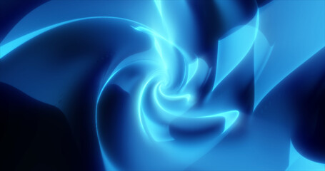 Abstract futuristic background made of blue glowing energy waves and hi-tech magic lines © Bolbik