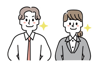 やる気に満ち溢れたビジネスマンのイラストセット