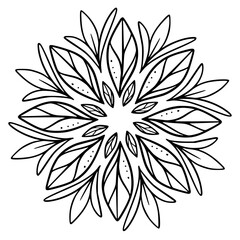Fototapeta premium black and white flower isolated, Decoration ornamental Element