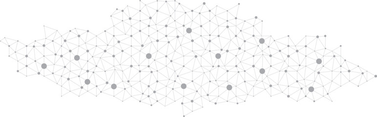 White global network communication banner. Network connection with lines and dots - obrazy, fototapety, plakaty