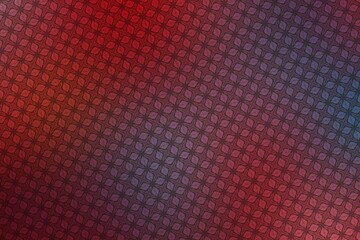 Abstract red background with a pattern of rhombuses and leaves