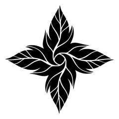 Obraz premium black and white flower isolated, Decoration ornamental Element