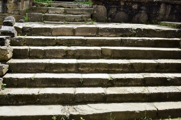 Ancient stone staircase in a city park