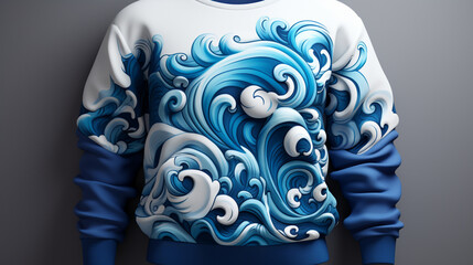 blue and white shirt for winter. Created with Ai tools 