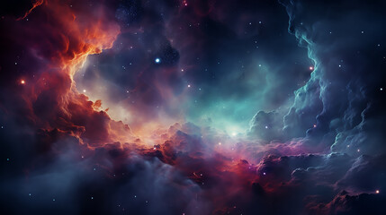 Space of night sky with cloud and stars - obrazy, fototapety, plakaty