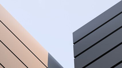 Construction, minimal design. Architectural building, corner, banner. 3D render