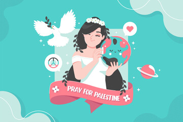 pray for palestine banner background