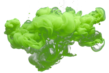 green cloud isolated on transparent background - design element PNG cutout