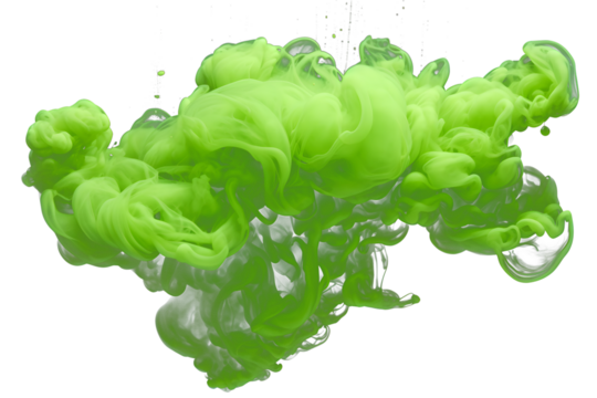 green cloud isolated on transparent background - design element PNG cutout