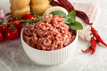Raw minced pork uncooked meat