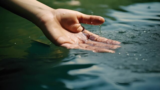Concept photo of a babys tiny hand held out towards the baptismal waters, a reminder that this sacrament is not just a ritual, but a personal encounter with the living God.