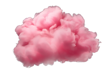 pink cloud isolated on transparent background - design element PNG cutout