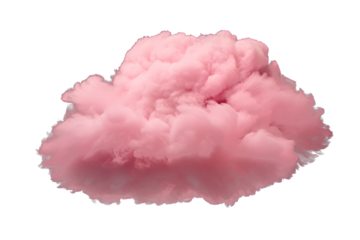 pink cloud isolated on transparent background - design element PNG cutout