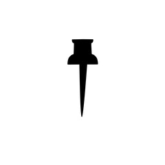 Silhouette Of Push Pin 