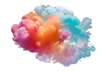 colourful cloud isolated on transparent background - design element PNG cutout