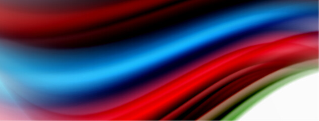 Rainbow color silk blurred wavy line background on white, luxuriously vibrant visually captivating backdrop. Stunning blend of colors reminiscent of rainbow, silky and gracefully blurred wavy pattern