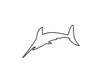 Marlin Fish Line Icon 